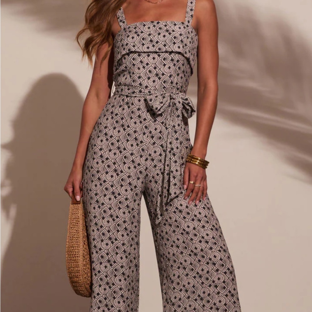 Vici Black and White Patterned Jumpsuit